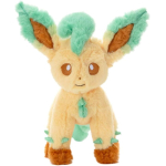 Officiële Pokemon knuffel Leafeon KutaKutaTatta 29cm lang Takara tomy (small) (zeldzaam exemplaar)